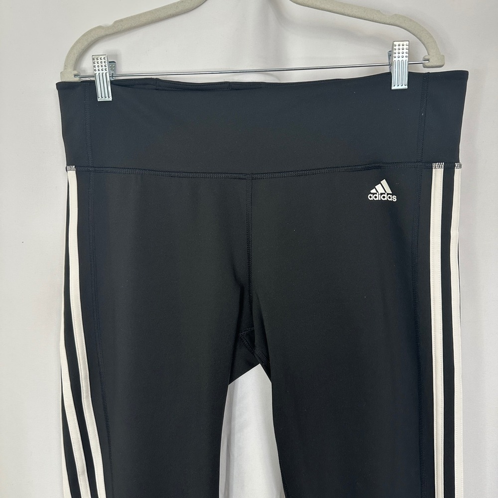 Adidas Training Leggings 3-Stripe Climalite Athletic‎ Black Womens XL - Picture 3 of 12
